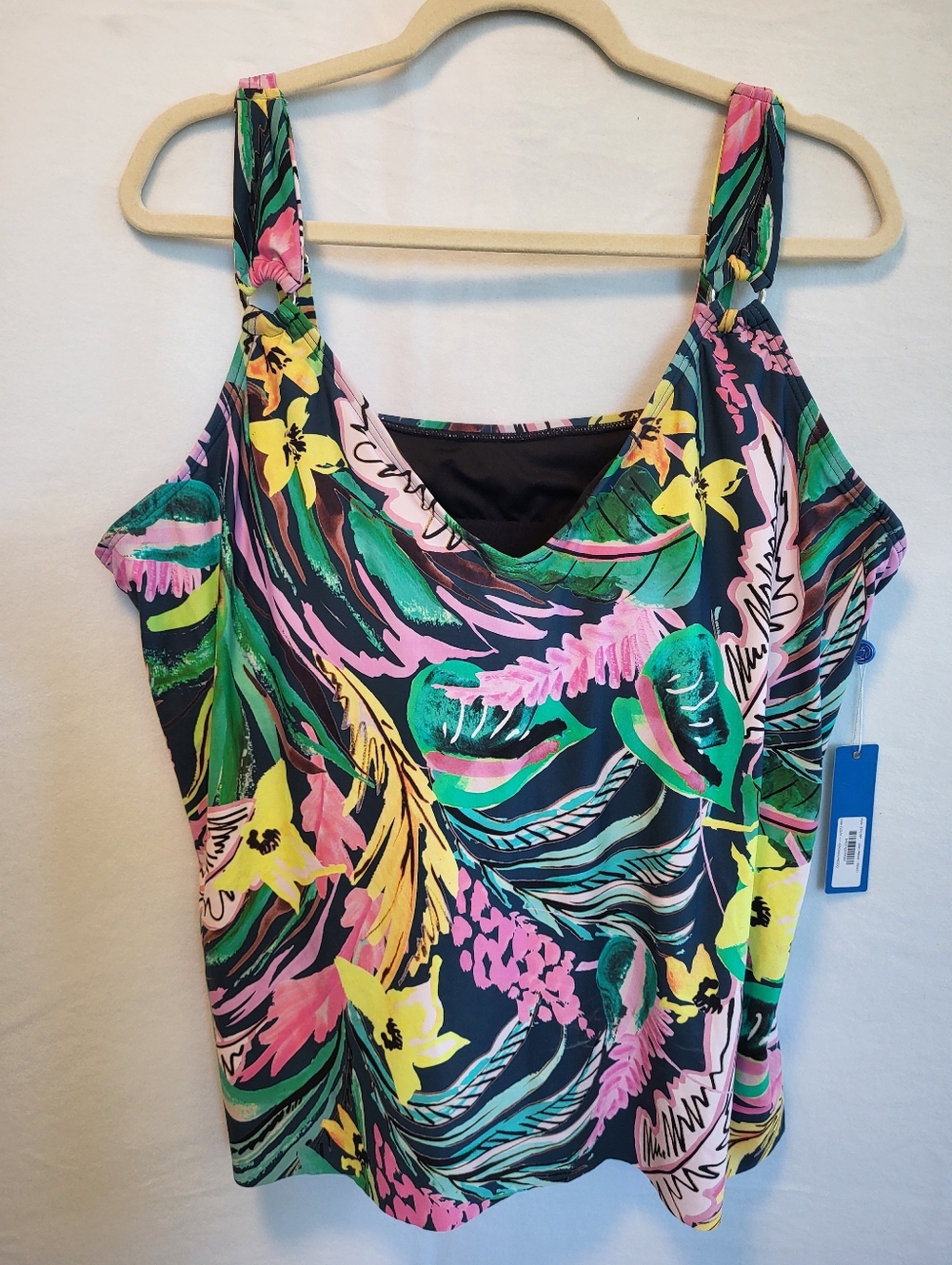 NWT Tankini Tropical Navy, Green, Pink & Yellow Size 22G/H